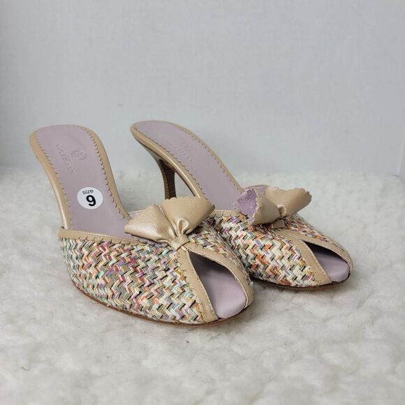 Cole Haan Dinah Womens Slide Mule Size 9 B Butter Fabric Peep Toe Women's Shoes - Picture 1 of 10